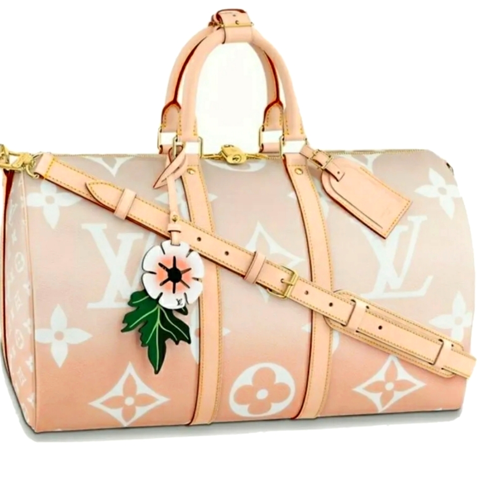 Louis Vuitton By the Pool Keepall 45 Brume Mist Gray Giant Monogram Travel Bag
